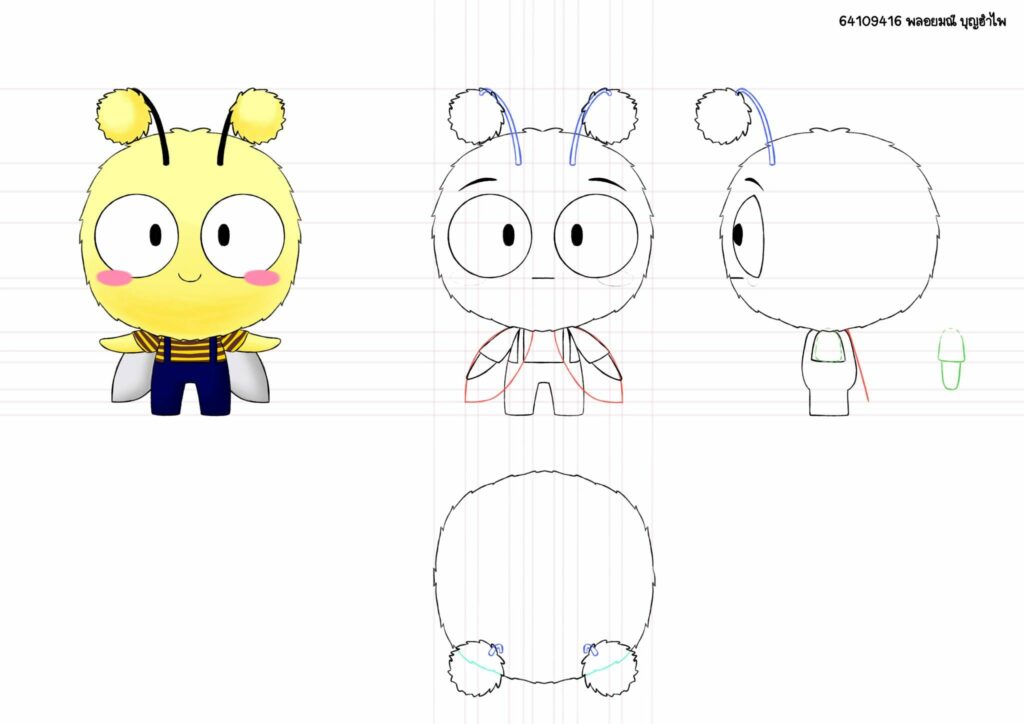 หลักสูตรเทคโนโลยีมัลติมีเดียแอนิเมชันและเกมกับการเขียน Model sheet ในรายวิชา Character design