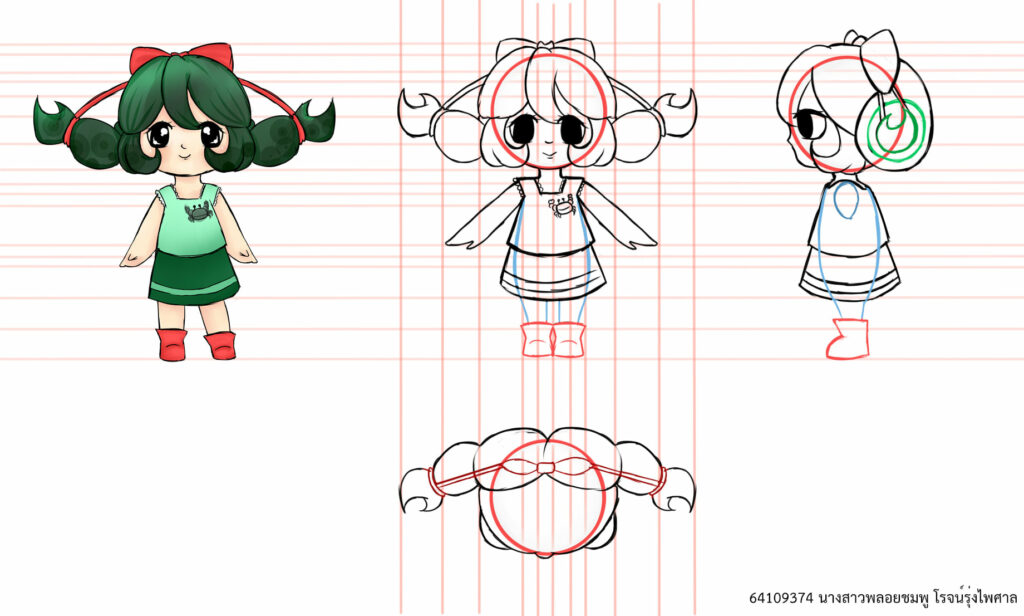 หลักสูตรเทคโนโลยีมัลติมีเดียแอนิเมชันและเกมกับการเขียน Model sheet ในรายวิชา Character design