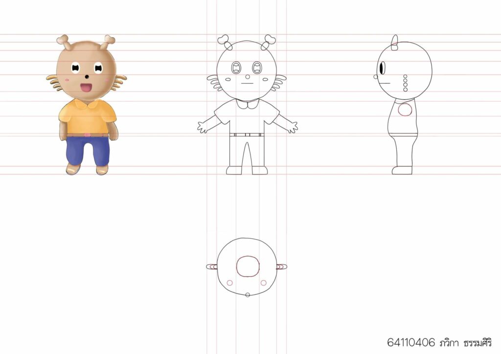 หลักสูตรเทคโนโลยีมัลติมีเดียแอนิเมชันและเกมกับการเขียน Model sheet ในรายวิชา Character design
