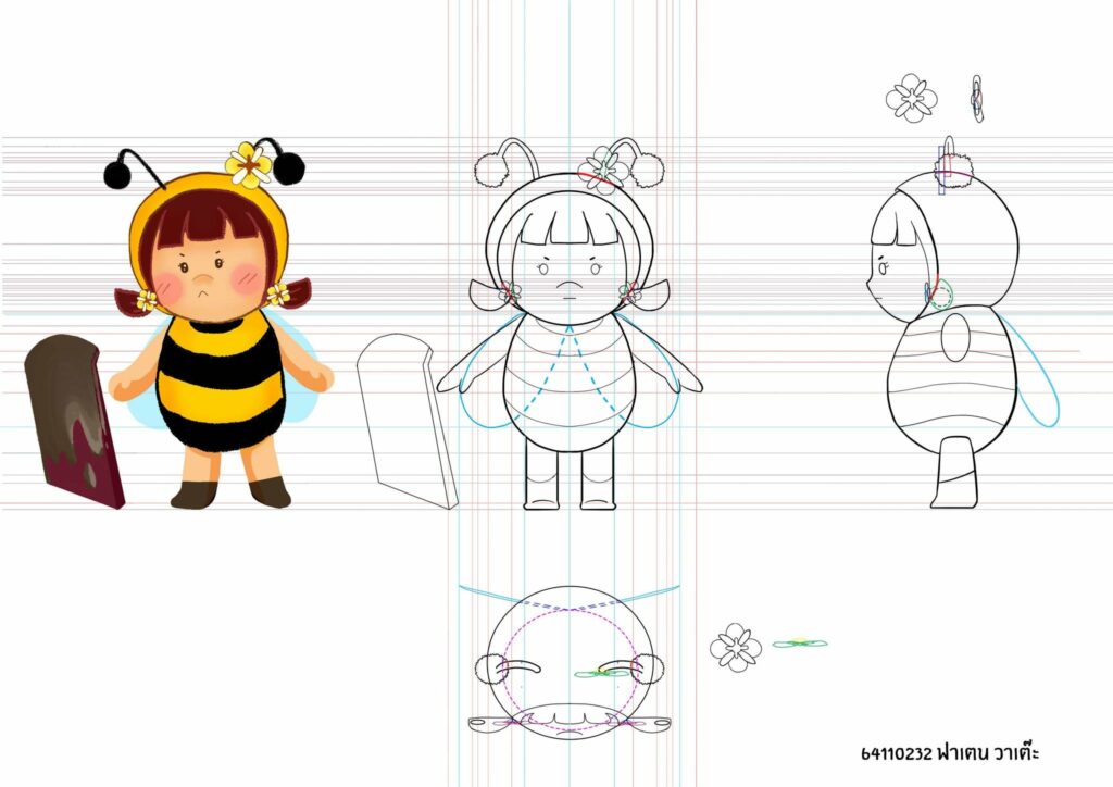 หลักสูตรเทคโนโลยีมัลติมีเดียแอนิเมชันและเกมกับการเขียน Model sheet ในรายวิชา Character design