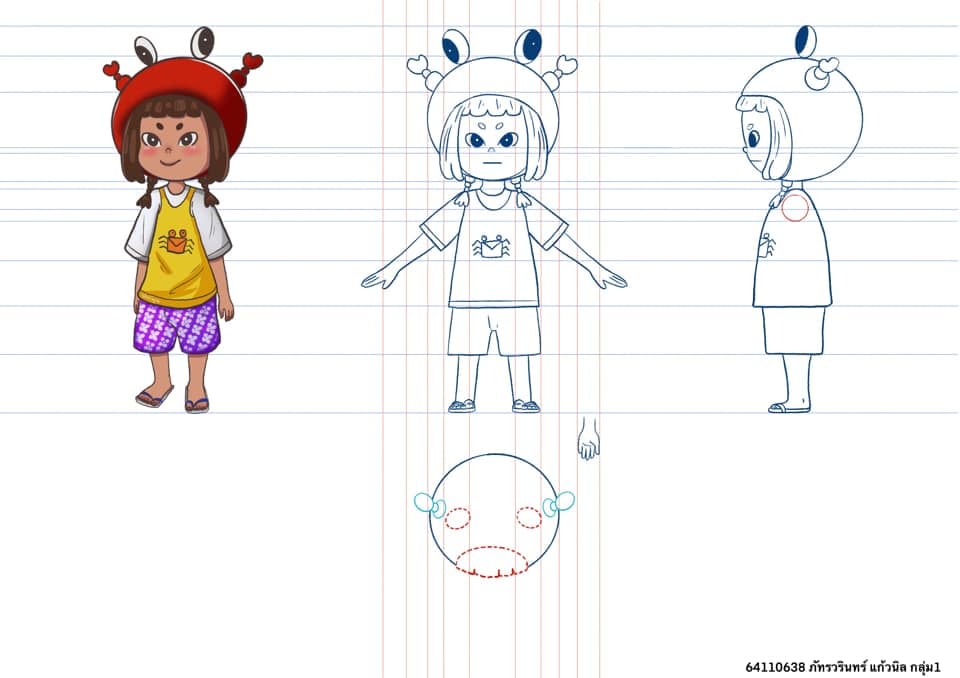 หลักสูตรเทคโนโลยีมัลติมีเดียแอนิเมชันและเกมกับการเขียน Model sheet ในรายวิชา Character design