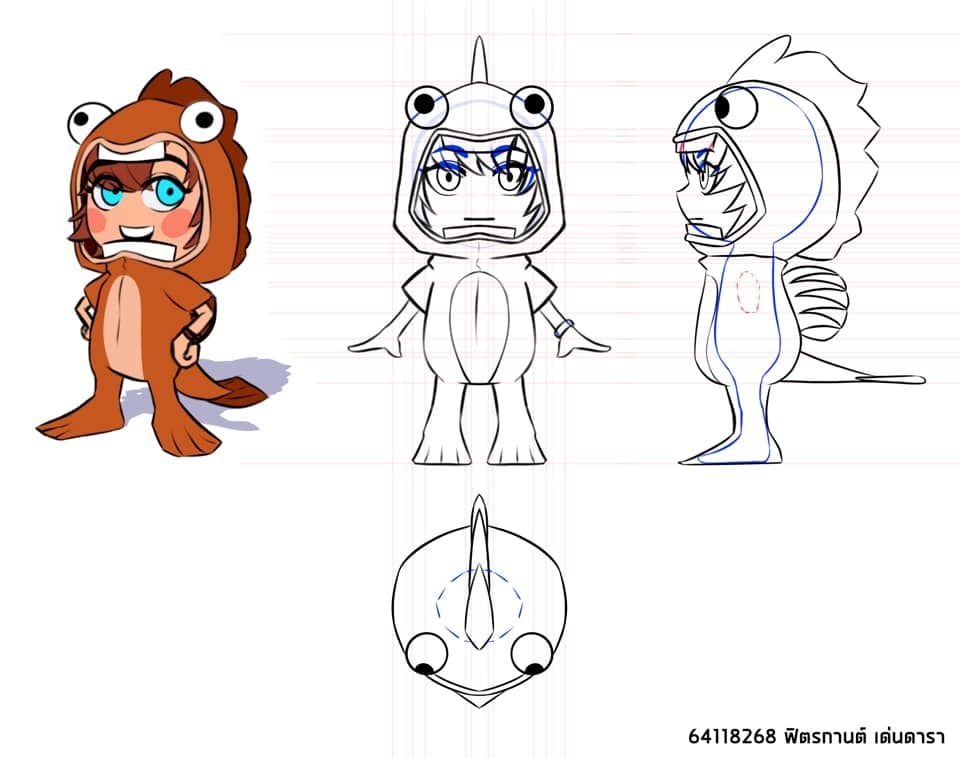 หลักสูตรเทคโนโลยีมัลติมีเดียแอนิเมชันและเกมกับการเขียน Model sheet ในรายวิชา Character design
