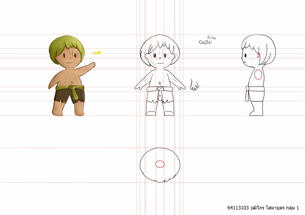 หลักสูตรเทคโนโลยีมัลติมีเดียแอนิเมชันและเกมกับการเขียน Model sheet ในรายวิชา Character design